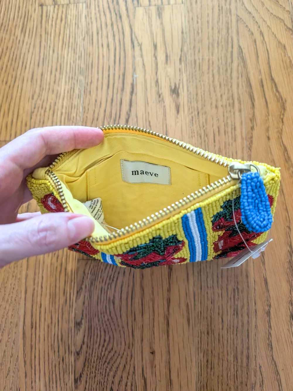 (NWT) Anthropologie Fiona Beaded Tomato Pouch / Clutch by Maeve